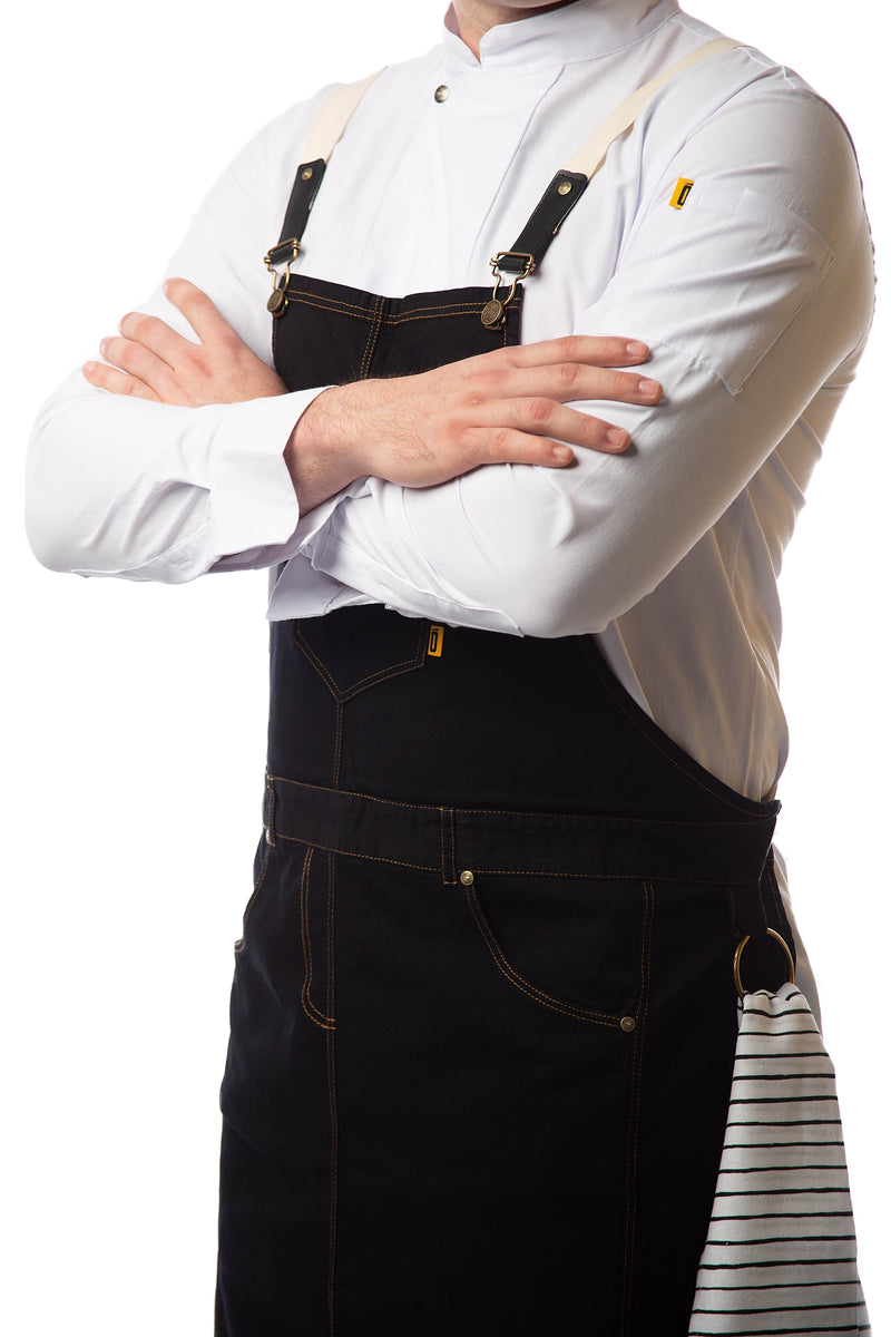 Frankie Bib Apron - Black