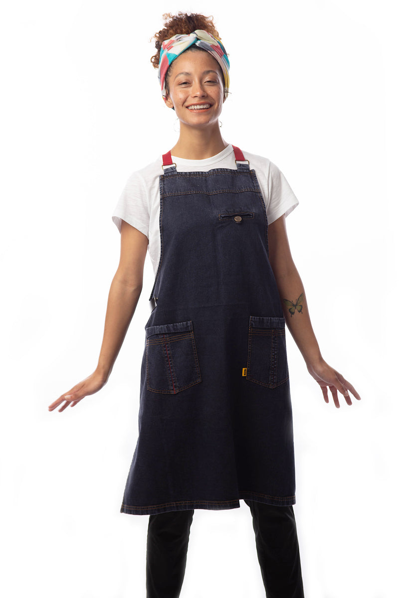 Ibiza Bib Apron - Blue