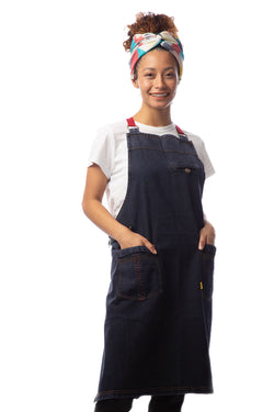 Ibiza Bib Apron - Blue