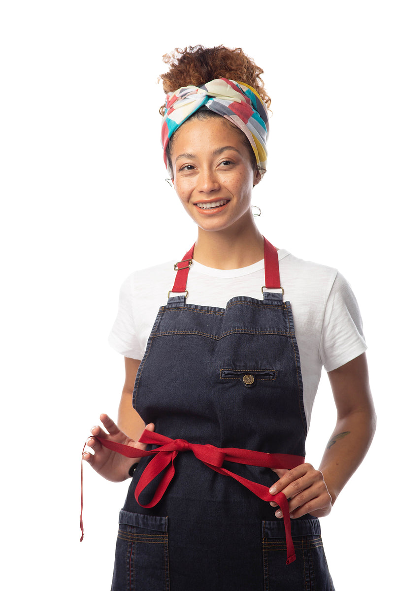 Ibiza Bib Apron - Blue